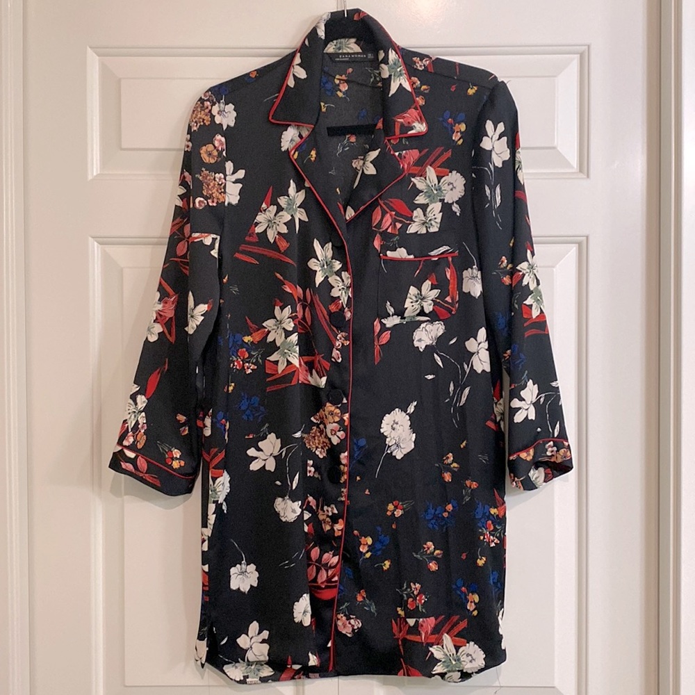 Zara floral pajama top/dress, S